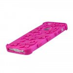 Wholesale iPhone 5 5S Flower Hard Hybrid Case (Black-Pink)